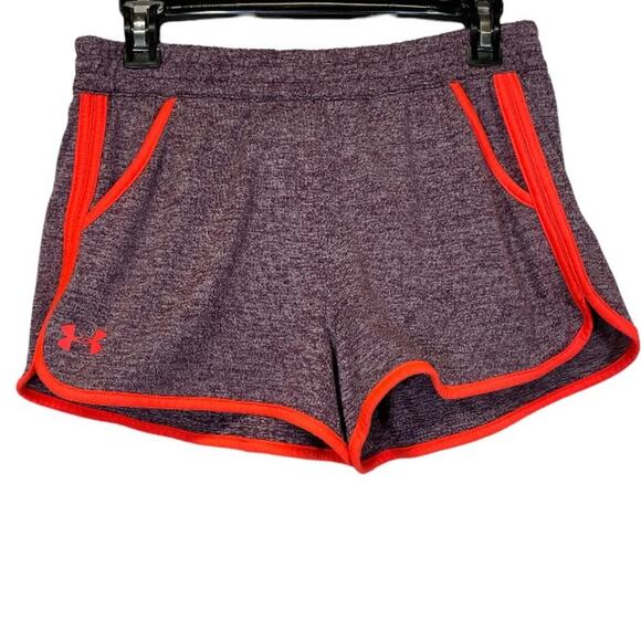 Under‎ Armour Heather Burgundy High Rise Activewear Heatgear Shorts Size S - Picture 1 of 8